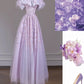 Pink Purple gorgeous exquisite beaded long prom dress evening dress party dress nv4727