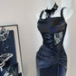 Black Vintage Elegant Delicate Lace Long Satin Ball Gown Evening Gown Birthday Party Dress Prom Gown nv4047
