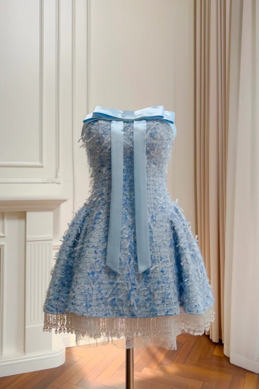 NiceVestidos-_NV Blue Sweet Short Birthday Dress Formal Dress NV5940