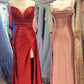 New fashionable long satin slim-fit evening dress, bridesmaid dress, graduation dress NV6639