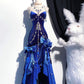 Burgundy/Blue Vintage Delicate Beads Elegant Stunning Long Velvet Ball Gown Evening Gown Party Dress nv4115