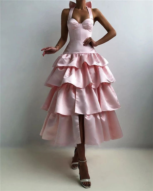 Pink Strapless Satin Ankle Length Party Dress Evening Gown Elegant Formal Sleeveless Satin Prom Dress Homecoming Dress Party Dress nv2032