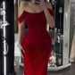 Red sequins simple elegant long evening dress prom dress party dress nv1817