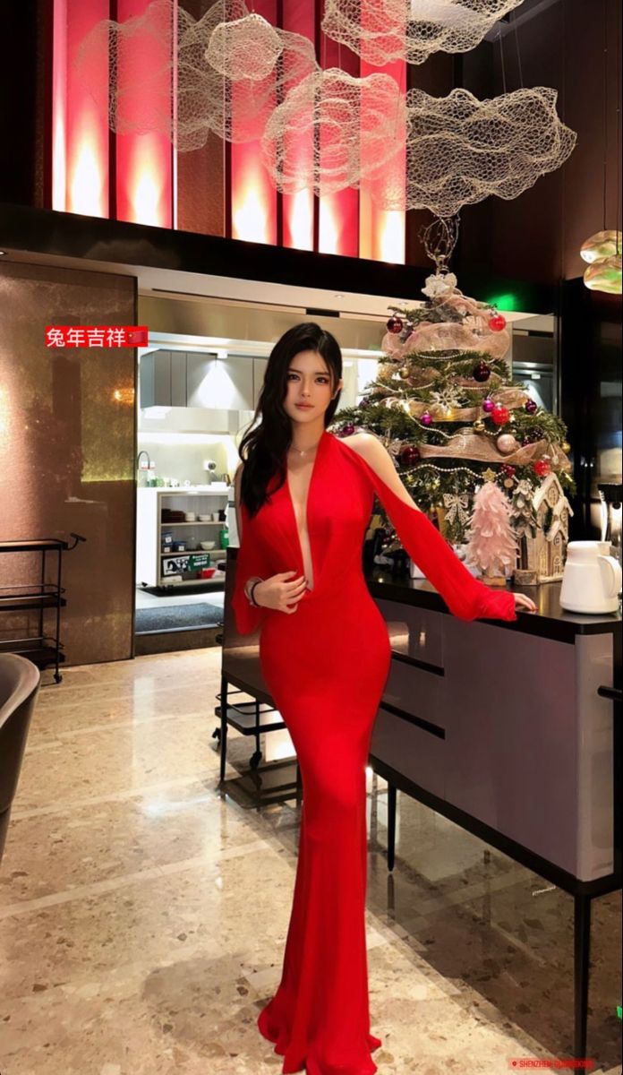 Red long sleeve fashion off-shoulder elegant sexy long mermaid slim ball gown evening dress prom dress nv3231