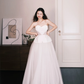 Strapless Heart Neck Dotted Tulle Wedding Dress, Romantic Ball Gown Bridal Gown  NV7326