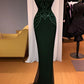 Dark Green Charming Mermaid Strapless Sequined Ball Gown Long Evening Dress nv2046