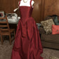 Red Vintage Elegant Satin Long Ball Gown Evening Dress nv3021