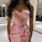 Pink Gorgeous Exquisite Strapless Sweetheart Neck Beaded Pleated Long Ball Gown Evening Dress Prom Dress nv3229