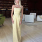 Yellow fashion strapless off-shoulder bodycon dress prom dress evening gown nv1977