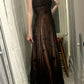 Brown Vintage Fashion Tulle Beaded Long Prom Dress Party Dress Evening Gown nv2613