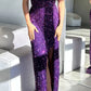 Purple Sequin Bodycon Sexy Square Spaghetti Straps Side Slits Long Party Dress Prom Gown Evening Gown nv2433