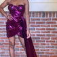 Purple Strapless Birthday Party Dress Short Mini Homecoming Dress Party Dress nv2261