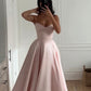 Pink Spaghetti Straps Simple Elegant Long Ball Gown Evening Gown Birthday Gown Party Dress nv2302