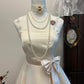 White floral homecoming dress short satin party dress sweet date dress birthday dress nv4261