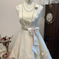 White floral homecoming dress short satin party dress sweet date dress birthday dress nv4261