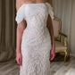 Gorgeous White Off Shoulder Beaded Applique Long Ball Gown Wedding Dress nv1811