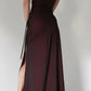 Burgundy Vintage Fashion Elegant Bodycon Spaghetti Strap Long Tulle Satin Formal Women's Ball Dress Evening Dress Party Dress Prom Dress nv3929