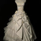 Ivory Elegant Long Satin Floral Ball Gown Evening Dress Wedding Dress nv4185