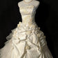Ivory Elegant Long Satin Floral Ball Gown Evening Dress Wedding Dress nv4185