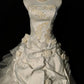 Ivory Elegant Long Satin Floral Ball Gown Evening Dress Wedding Dress nv4185