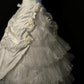 Ivory Elegant Long Satin Floral Ball Gown Evening Dress Wedding Dress nv4185
