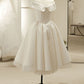 White tulle simple elegant cute short evening dress party dress homecoming dress wedding dress nv2823