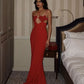 Hot Red Sexy Charming Heart Shaped Sequined Backless Evening Dress Prom Dress Party Dress nv2297