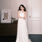 Cross Halter White Sequin Tulle Prom Dress, Sparkly Flowy Long Evening Gown  NV7307