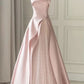 Pink Elegant Charming Cute Satin Tulle Long Prom Dress Formal Bridesmaid Dresses Evening Dress Party Dress nv2467