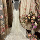 White Vintage Elegant Exquisite Beaded Lace Long Tulle Mermaid Slim Floor-Length Ball Gown Evening Gown Party Dress Wedding Dress nv4122