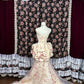 Pink floral elegant long tulle satin ball gown evening dress quinceanera dress nv4642