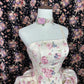Pink floral elegant long tulle satin ball gown evening dress quinceanera dress nv4642