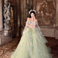 Green, gorgeous, delicate floral long tulle ball gown NV6642
