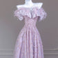 Pink Purple gorgeous exquisite beaded long prom dress evening dress party dress nv4727