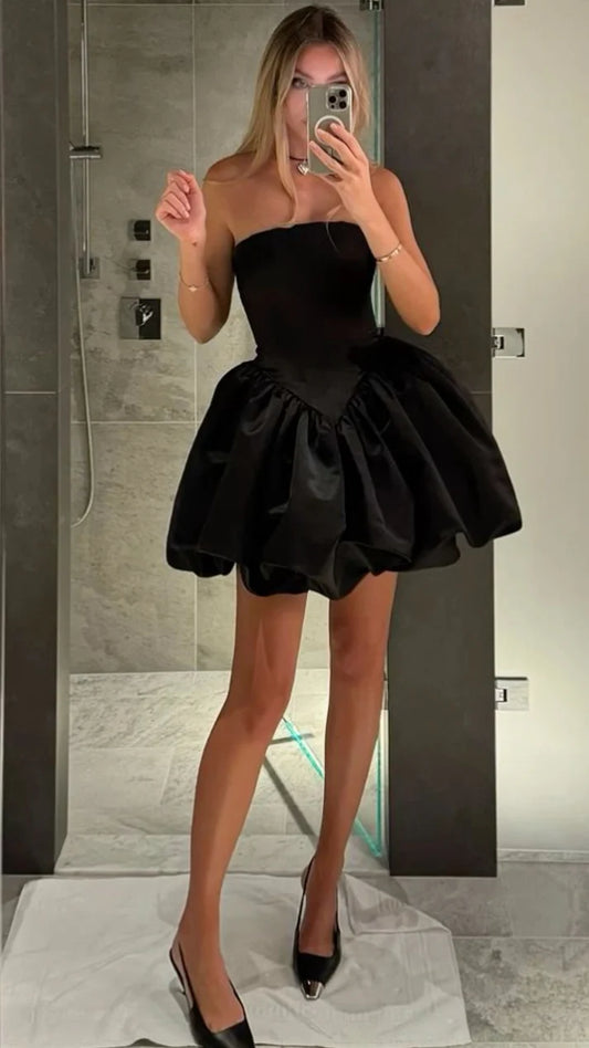 Black short homecoming dress cocktail dress prom dress nv1894