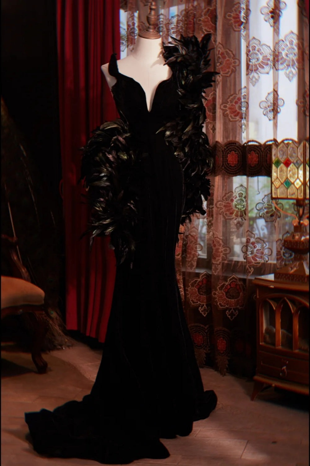 Black Long Elegant Formal Evening Gown NV6539