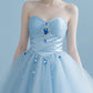 Blue elegant gorgeous rhinestone long princess tulle ball gown evening dress nv4429