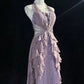 Purple Delicate Beading Elegant Long Tulle Prom Dres Evening Dress nv4925