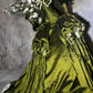 Green gorgeous exquisite beaded long satin ball gown evening dress party dress nv4375