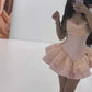 Pink Fashion Satin Lace Short Homecoming Dress Birthday Party Dress nv4695