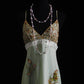 NiceVestidos--Dreamy Handmade Beaded Now trending Niche Luxury Fairy Tale Mint Green Chiffon Beaded Bird Appliqué Spaghetti Strap Slim Long Prom DressNV5792
