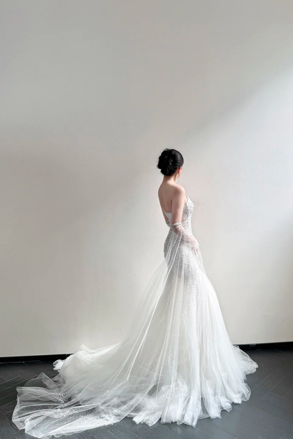 Seashell Crystal Mermaid Long Wedding Dress NV6655