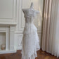 White Sweet Lace Pearl Beads Stylish Elegant Long Chiffon Homecoming Dress Prom Dress Evening Dress Birthday Dress Party Dress nv4139