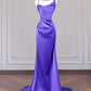 Purple Elegant Backless Long Satin Prom Dress nv4964