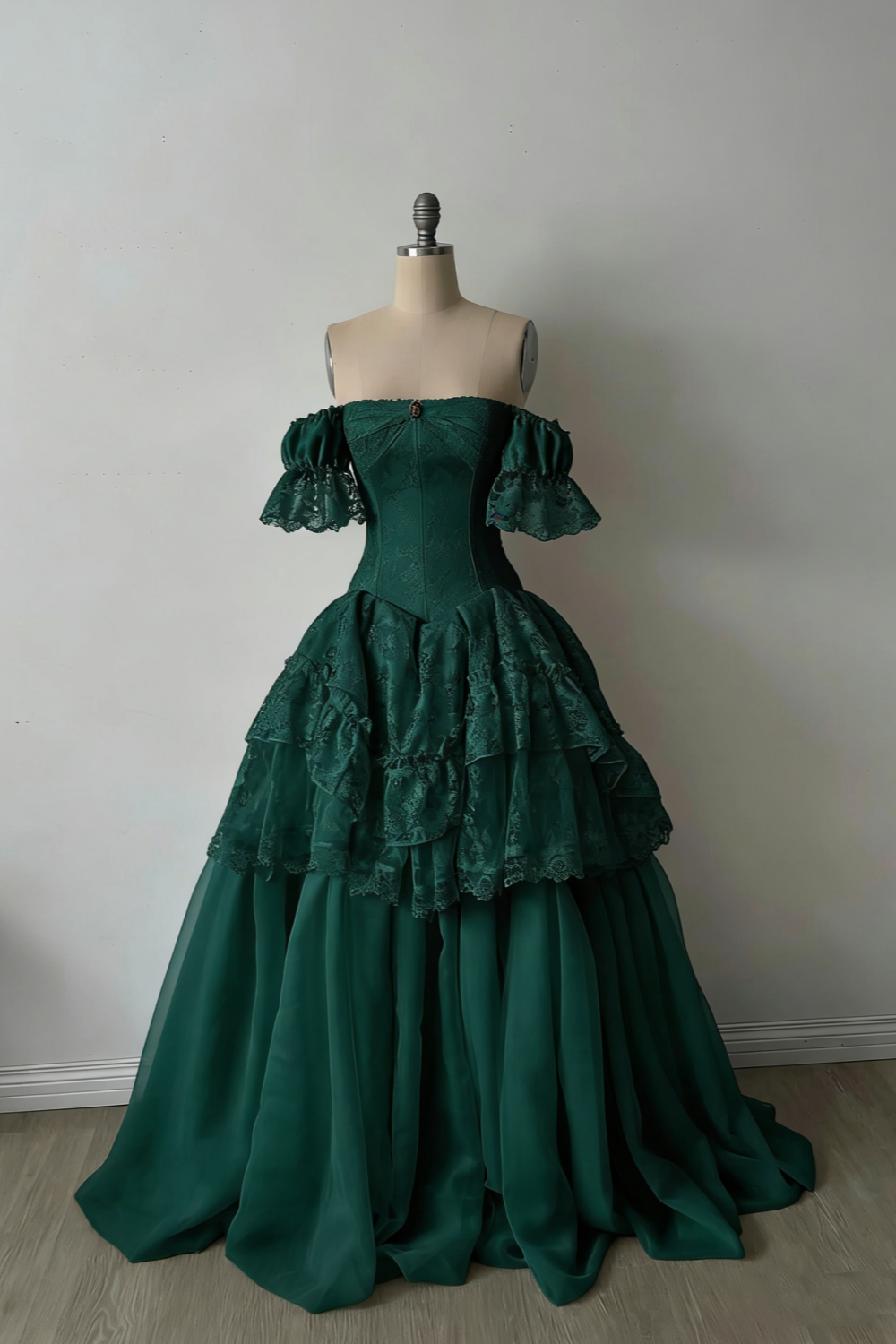 Robe longue blanche à manches courtes en dentelle délicate, robe de mariée NV6689