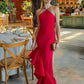 Fashion sexy red backless ruffled evening gown prom dress nv1827