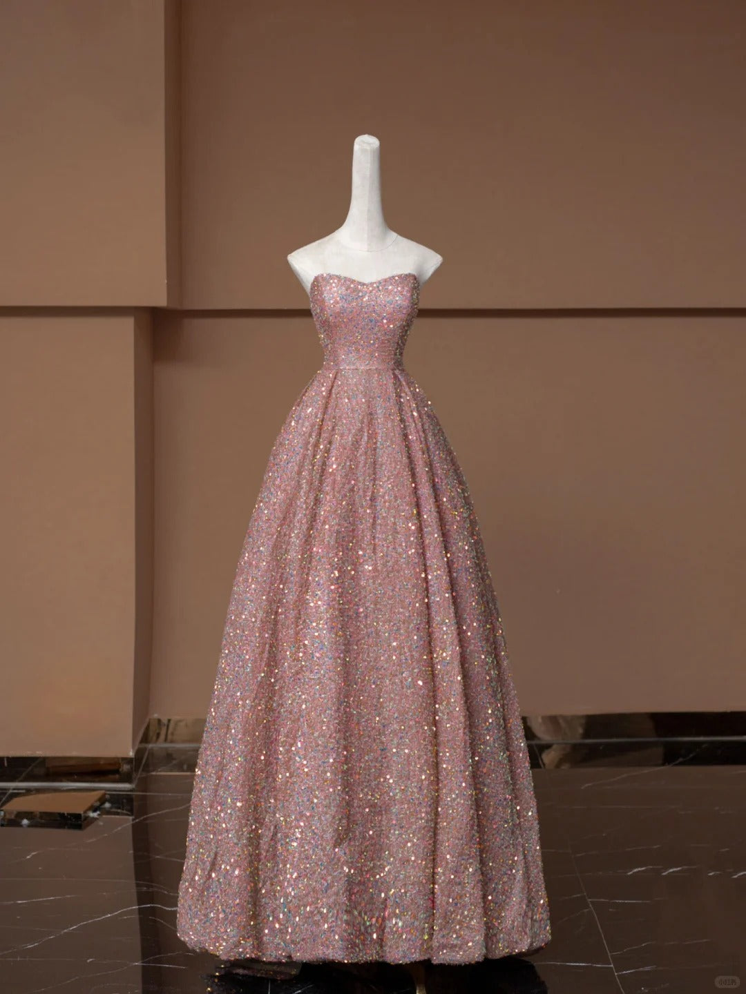 Pink Shiny Fashion Elegant Long Sequined Prom Dress Evening Dress Party Dress nv4740