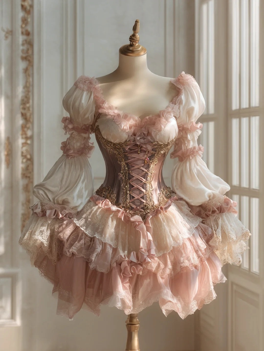 Wunderschön! Rose Palace Traumhaftes, kurzes, langärmeliges Geburtstagskleid in Rosa | Die perfekte Kombination aus Rosa und elegantem Stil. NV6528