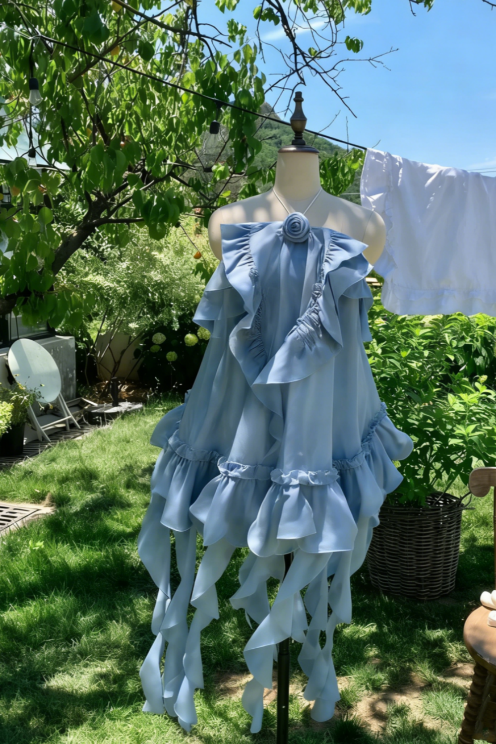 White Sweet Short Chiffon Homecoming Dress Birthday Party Dress nv4938