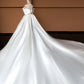 White Floral Applique Beading Elegant Fashion Long Satin Prom Dress Evening Gown Party Dress Wedding Dress nv4747